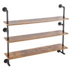 Industriële Wandplank – 3 Lagen Opslagrek van Hout en Metaal, Verzenden, Nieuw