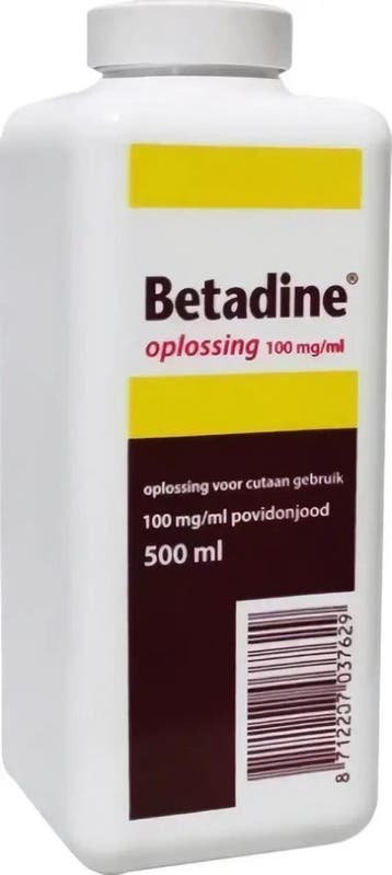 Betadine Jodium oplossing 100 mg/ml 500 ml, Verzenden, Nieuw