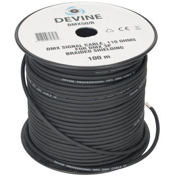 Devine DMX50/R DMX kabel 100 meter (rol), Verzenden, Nieuw
