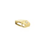 Gouden minimalistische hanger met zirconia (Hanger of bedel), Sieraden, Tassen en Uiterlijk, Bedels, Ophalen of Verzenden, Gebruikt