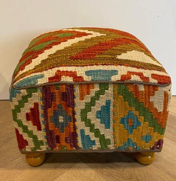 Kelim Poef(Ongebruikt/Nieuw) - Kelim - 34 cm - 34 cm, Nieuw