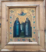 Icoon - Twee heiligen - Hout