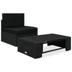 vidaXL 2-delige Loungeset poly rattan zwart, Verzenden, Nieuw, Loungeset