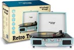2dekans | Vintage Vinyl kofferplatenspeler blauw - line-in, Ophalen of Verzenden, Zo goed als nieuw