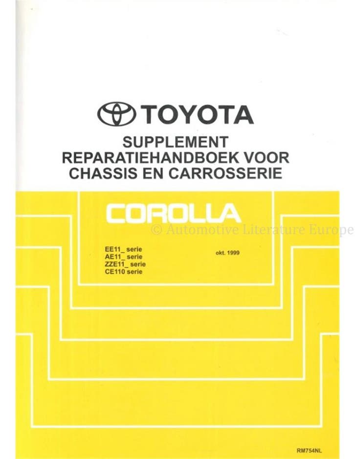 1999 TOYOTA COROLLA (SUPPLEMENT) CHASSIS & CAROSSERIE, Auto diversen, Handleidingen en Instructieboekjes