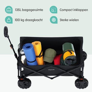 2dekans | LifeGoods Bolderkar - Opvouwbaar - 100KG - 135L -, Ophalen of Verzenden, Zo goed als nieuw, LifeGoods