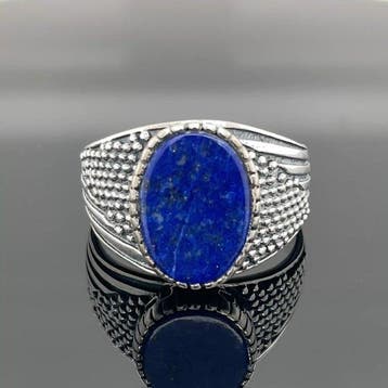 Zilver - Ring - lapis lazuli