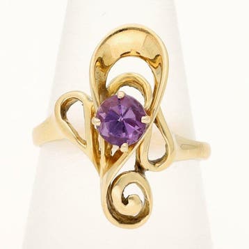Ring - 18 karaat Geel goud - Amethist, Nieuw