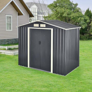 [en.casa] Tuinhuis tuinschuur met schuifdeur 213x127x185 cm, Tuin en Terras, Verzenden, Nieuw