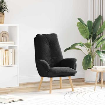 vidaXL Fauteuil Zwart 69 x 74 x 93 cm Sherpa Stof, Verzenden, Nieuw
