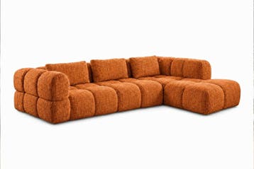 Loungebank Pijnacker - u-banken - Oranje, Nieuw, 150 cm of meer, Stof, 300 cm of meer