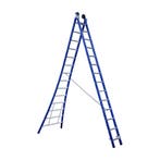 Eurostairs Reform ladder dubbel uitgebogen 2x14 sporten, Doe-het-zelf en Verbouw, Ladders en Trappen, Nieuw, Ladder, Opvouwbaar of Inschuifbaar