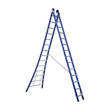 Eurostairs Reform ladder dubbel uitgebogen 2x14 sporten, Nieuw, Ladder, Opvouwbaar of Inschuifbaar