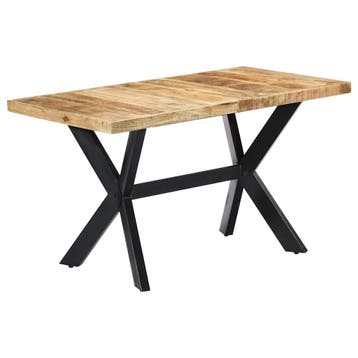 vidaXL Eettafel 140x70x75 cm massief ruw mangohout, Huis en Inrichting, Verzenden, Nieuw
