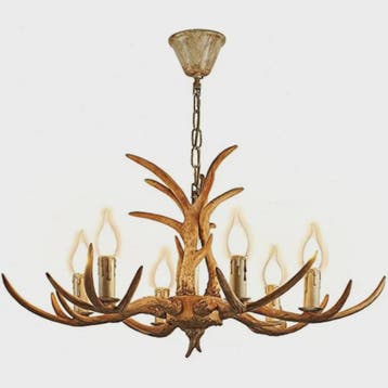 Luxe Herten Gewei Kroonluchter - 6-Lichts Hanglamp met E14 F, Verzenden, Nieuw