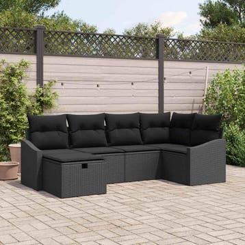 vidaXL Bankstel 7 st poly rattan, Verzenden, Nieuw, 7 zitplaatsen