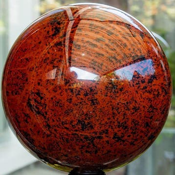 Fine Quality Mahonie Obsidian Sphere Bol - Hoogte: 12 cm -