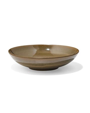 HEMA Diep bord Ø21.2cm Monaco aardewerk donkerbruin, Verzenden, Nieuw