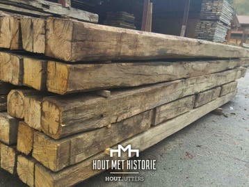 Te koop Blokwanden, Balkhout, Oud Eiken, Balken en Gebinten, Doe-het-zelf en Verbouw, Hout en Planken, Ophalen of Verzenden, Gebruikt