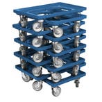 Dolly 60x40x15 blauw met 4 rubberen zwenkwielen, nieuw - Set, Ophalen of Verzenden, Overige typen, Emtrade NL