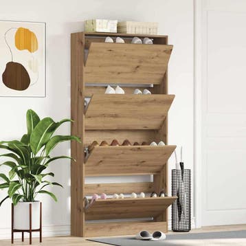 vidaXL Schoenenkast 80 x 21 x 163,5 cm Bewerkt hout Artisan, Huis en Inrichting, Verzenden, Nieuw