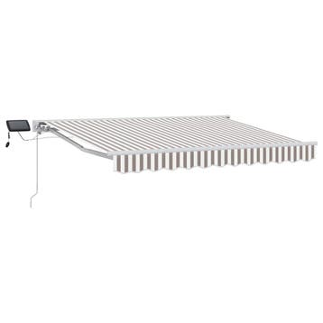 vidaXL Handmatig knikarmscherm met solar LED 4,5 x 3 m, Verzenden, Nieuw