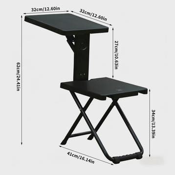 Draagbare Klapstoel met Schrijftafel - Ideaal voor Camping,, Verzenden, Nieuw