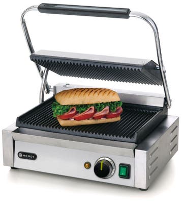 Contactgrill panini, Hendi, Boven En Onder Geribd, 230v/22, Ophalen of Verzenden, Nieuw in verpakking
