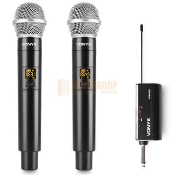 Vonyx WM552 - Dual Wireless Microphone Plug-and-Play Set UHF, Muziek en Instrumenten, Dj-sets en Draaitafels, Ophalen of Verzenden