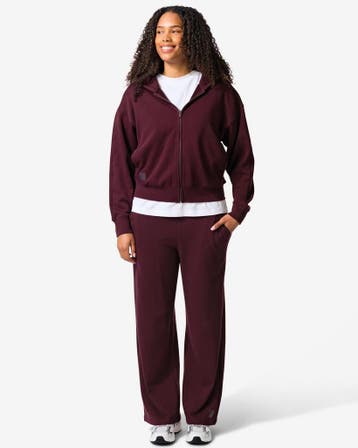HEMA Dames sweatbroek loose fit bordeauxrood, Verzenden, Nieuw