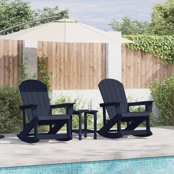 vidaXL Adirondack Schommeltjes 2 pcs Marineblauw HDPE, Verzenden, Nieuw, 2 zitplaatsen