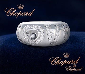 Zonder minimumprijs - Chopard - Ring - 18 karaat Witgoud -, Nieuw
