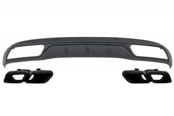 Diffuser Mercedes C W205 AMG Look met Sierstukken Zwart, Ophalen of Verzenden, Nieuw