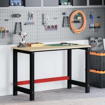 vidaXL Werkbankframe 120x57x79 cm metaal zwart en rood, Huis en Inrichting, Verzenden, Nieuw