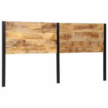 vidaXL Hoofdeinde 200 cm massief hout mango en ijzer, Verzenden, Nieuw, Bruin, Hout