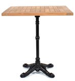 Teakhouten terrastafel vierkant 70 x 70 cm gietijzer - teak, Tuin en Terras, Tuinsets en Loungesets, Ophalen of Verzenden, Nieuw