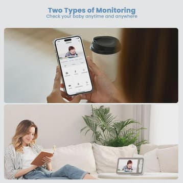 IeGeek 2K WiFi Babyfoon met 5" Split Screen, 360° PTZ Camera, Verzenden, Nieuw