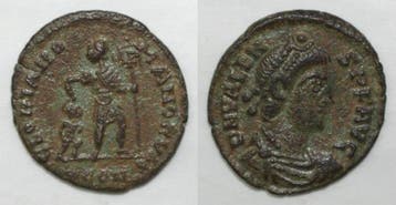 364 378 364 378 Valens Nummus R/ Gloria Romanorvm, Postzegels en Munten, Verzenden