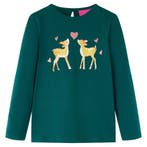 vidaXL Kindershirt met lange mouwen 92 donkergroen, Verzenden, Nieuw