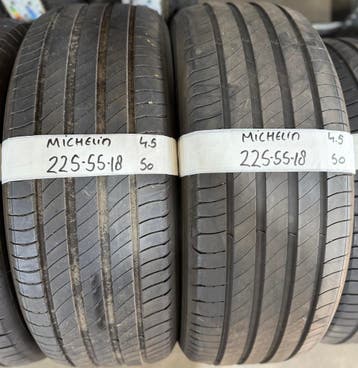 2x 225-55-18 Michelin Zomer 2x 4.5mm €50 Per Band 225 55 18, Ophalen, 18 inch, Gebruikt, Band(en)