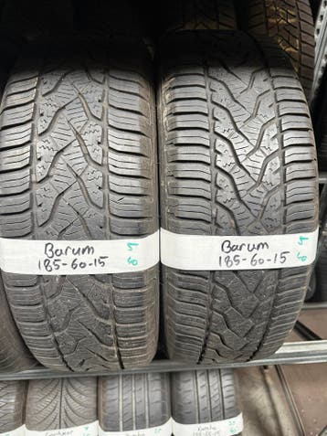 185-60-15 Barum ALL SEASON 5mm Incl Montage 185 60 15, Auto-onderdelen, Banden en Velgen, Ophalen, Gebruikt, 15 inch, 185 mm