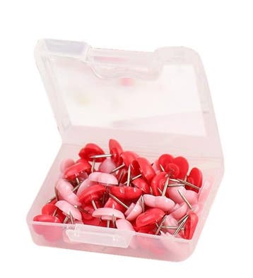 Punaises: mix van 48 roze en rode hartjes in doosje, Ophalen of Verzenden, Nieuw