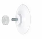 40mm Witte Zuignap met Schroefdraad en Transparante Kart...