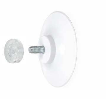40mm Witte Zuignap met Schroefdraad en Transparante Kart...