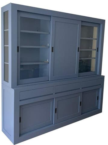 Buffetkast blauw - blauw Schagen 240cm dichte middendeur, Ophalen of Verzenden, Nieuw