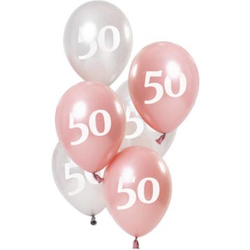 Ballonnen 50 Jaar Glossy Pink (6st), Kleding | Dames, Ophalen of Verzenden, Nieuw