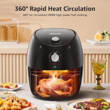 Airfryer - heteluchtfriteuse - 3.5L - 1500W - Zwart, Verzenden, Zo goed als nieuw