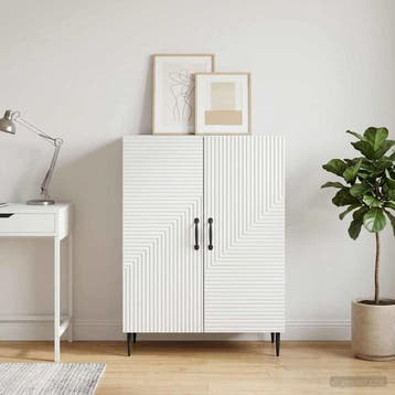 vidaXL Dressoir Wit 66 x 34,5 x 89,5 cm Bewerkt hout, Verzenden, Nieuw, Overige houtsoorten, Minder dan 50 cm