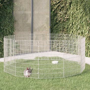 vidaXL Dierenverblijf 12 panelen 54x80 cm gegalvaniseerd, Verzenden, Nieuw