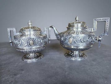 Alexandre-Auguste Turquet - Theeservies (2) - .950 zilver -, Antiek en Kunst